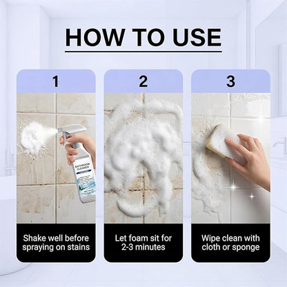 Scale Remover Bathroom Cleaner, Bathroom Descaler Foam Cleaner Spray, for Tiles, Glass, Stainless, Steel, Natural Stone (3Pcs)