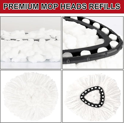 20 Pack Spin Mop Replacement Heads, 100% Microfiber Mop Refill for Easy Wring Compatible with Triangle Spin Mop, 360 Degree Spinning Replace Head for Floor Cleaning