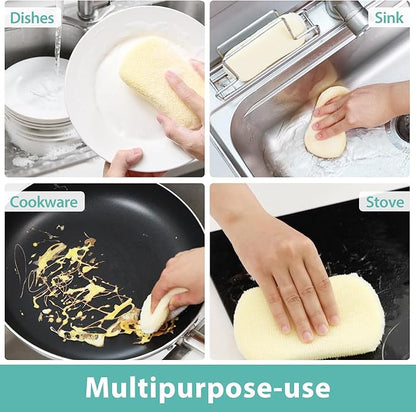 Mr. Scrub Kitchen Sponges, Dish Scrub Sponge 12 Pack Odor-Resistant, Quick-Drying, Non-Scratch for Washing Dishes, Pans, Pots & Nonstick Cookware