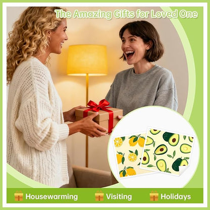 Swedish Dishcloths for Kitchen, 5 Pack Fruit Reusable Paper Towels with 3 Hooks, Washable Dish Cloth Set, Absorbent Cleaning Cloth for Home Washing Dishes Housewarming Gifts for Friend