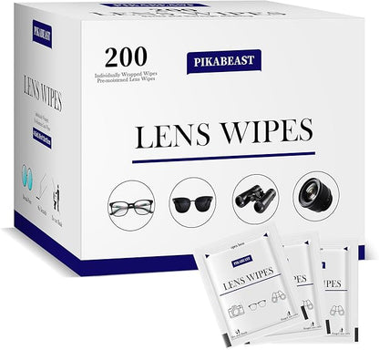 200 Count Lens Wipes for Eyeglasses, Eyeglass Cleaner Wipes for Cameras, Sunglasses, Phone and Computer - Keep Your Lenses Spotless