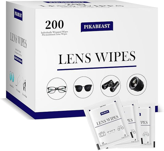 200 Count Lens Wipes for Eyeglasses, Eyeglass Cleaner Wipes for Cameras, Sunglasses, Phone and Computer - Keep Your Lenses Spotless