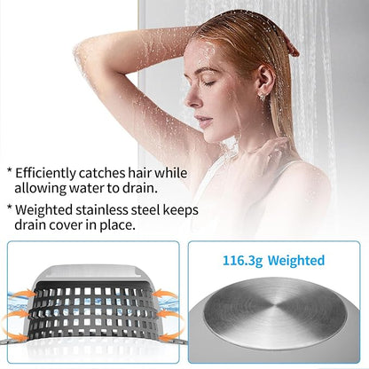 Aluvor Shower Drain Hair Catcher Bathtub Drain Cover Shower Protector for Pop-Up & Regular Drains