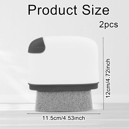 2pcs 2-in-1 Groove Cleaning Brush, 2025 Upgraded Crack Cleaner Tool Handheld Grout Brush for Window Tracks Sliding Doors Sills Tile Lines (Dark Gray)