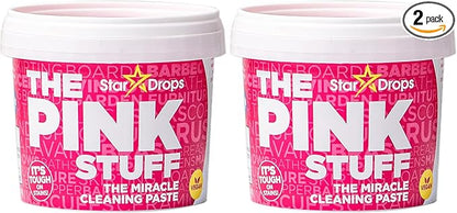 Stardrops The Pink Stuff Cleaning Paste 500g, Multi Purpose Cleaner for Kitchen, Bathroom, Tiles, Glass, Shower, Oven, Sink, Stainless Steel, Removes Grease, Grime & Stains (Pack of 2)
