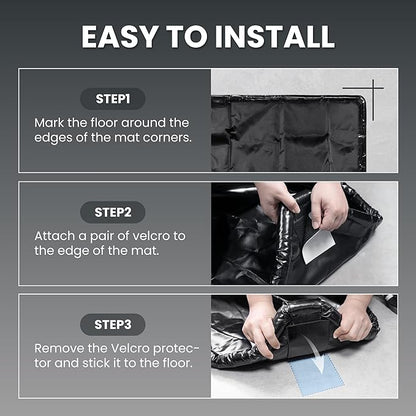 8’6" x 22’ Heavy-Duty Garage Floor Mat - 610GSM Commercial-Grade PVC Containment Mat with 1.2" Raised Edges to Trap Water, Mud, Snow & Oil, Waterproof Garage Floor Mat for Cars, Non-Slip