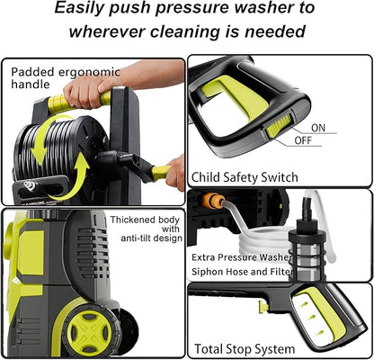 5000 MAX PSI P*ressure Washer 2026 NEW, Touch Screen 8 Level, 4 N*ozzles and F*OAM C*annon, P*ower Cleaner (Yellow)
