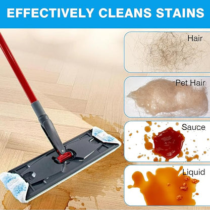 12 Pack Microfiber Mop Pads Refill for O-Cedar H2pro Flat System, Washable and Reusable Mop Replacement Heads for Floor Deep Cleaning, Mop Pad Refills for Wet and Dry Floor