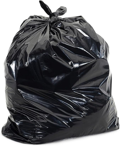 Plasticplace 12-16 Gallon Trash Bags, 1.0 Mil, Black Tall Garbage Can Liners, 24" x 31" (250 Case)