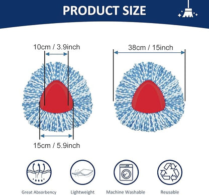 2 Pack Mop Head Replacement Compatiable with Oceda EasyWring,Mops Refill Replace Head for EasyWring Spin Mop 1 Tank Systerm - Microfiber, Easy to Replace,Deep Floor Cleaning and Machine Washable