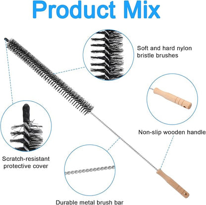 Dryer Vent Cleaning Brush, Lint Remover Cleaner Tool, Long Flexible with Wood Handle, Flexible Dryer Brush, Quickly Lint Remover (Black, 29.53 inches)