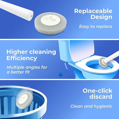 24 Pack Disposable Toilet Brush Refill Pads, for Use with BECORRECT Toilet Cleaning Kit System Only