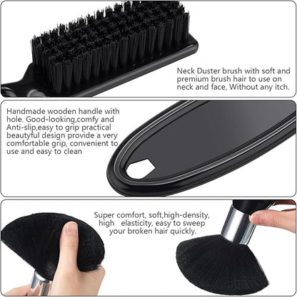 Patelai 3 Pieces Neck Duster Brush Barber Hair Blade Clipper Soft Nylon Trimmer Shaver Razor Cleaning with Storage Bag for Hair Styling(Black)
