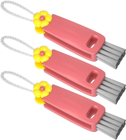 3 in 1 Cup Lid Gap Cleaning Brush Set, Multifunctional Bottle Clean-ing Brush, Cup Lid Gap Cleaner, Home Kitchen Crevice Cleaning Brush Tools (Red)