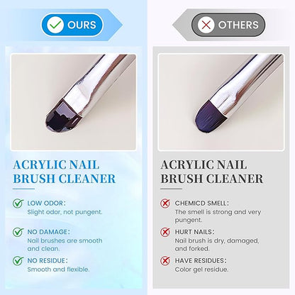 40ml Nail Brushs Cleaner Easy to Clean Brushes Professional Nail Brush Cleaner for Gel and Acrylic Nail Brush Cleaning or Home Nail Salons (1pcs)