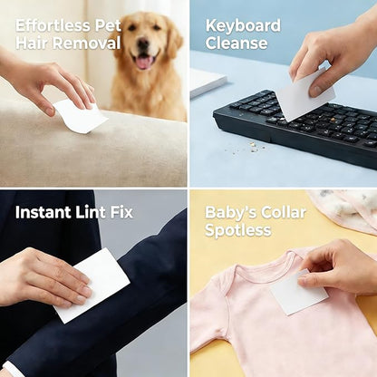 AITOLY Portable lint Sticky 50 PC - Mini Travel Sticky Tape for Pet Hair & Clothes, Ultra-Thin Pocket Size for Handbags, Office & Car, Adhesive Fabric Shaver for Sofa & Furniture