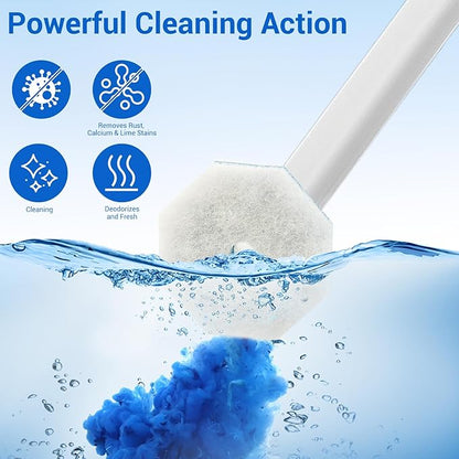 Sagry 50 Counts Disposable Toilet Bowl Wand Refills, 5X Cleaning Power Toilet Cleaner Refill Pads, Deep Cleaning, No Falling Apart, Fresh Fragrance, Compatible with Most Toilet Brushes