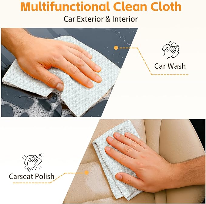 Microfiber Cleaning Cloth Roll, 50 Tear-Away Sheets, Reusable & Washable, Lint-Free, Non-Scratch, Highly Absorbent Towels for Kitchen, Home, Windows & Screens, Green Wave Pattern, 12x12 in