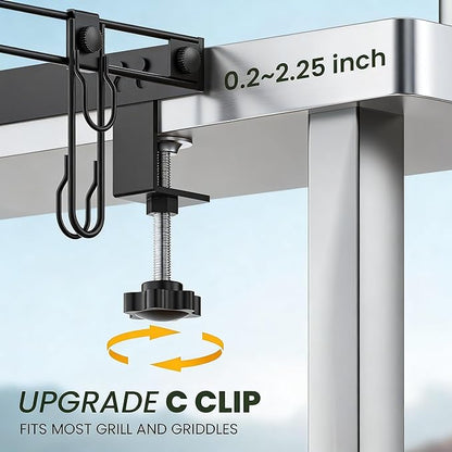 Grill & Griddle Hanging Trash Bag Holder, 13 Gallon Metal Camping Garbage Bag Holder Frame, Trash Bin Compatible with Most Outdoor Grills & Griddles