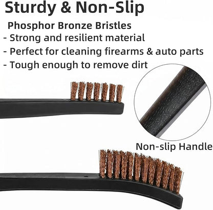 20 Pack Miaozhun Double-Ended Gun Cleaning Brush, 7 Inch Phosphor Bronze Bristle Brushes, Gun Cleaning Supplies Kit, All Purpose Crevice and Detail Cleaning Brushes