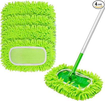 Ashsajkd 4Pcs for Swiffer Reusable Dry Sweeping Cloths Microfiber Wet Mop Pads Compatible with Swiffer Sweeper Mop ,Replacement Wet Mopping pad Refills & for Swiffer Sweeper Mop