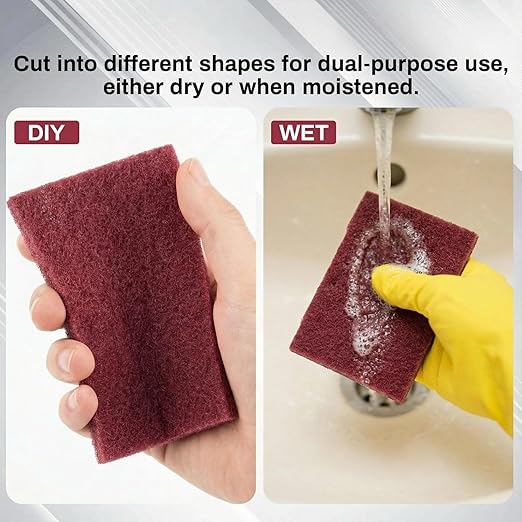 30 ft x 6 in Fine General Purpose Scuff Pads 7447 Roll Large Maroon Abrasive Hand Sanding Non Scratch Woven Aluminum Oxide Cuttable Pad Scouring Surface Kitchen Preparation Scuffing Cleaning