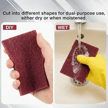30 ft x 6 in Fine General Purpose Scuff Pads 7447 Roll Large Maroon Abrasive Hand Sanding Non Scratch Woven Aluminum Oxide Cuttable Pad Scouring Surface Kitchen Preparation Scuffing Cleaning