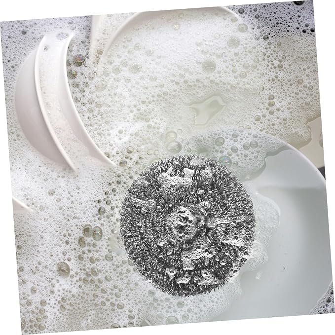 Ciieeo 8pcs Stainless Steel Balls for Dish Cleaning Scrubber Grill and Oven Cleaning Tool