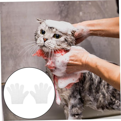 Garneck PET Grooming Gloves for Cats and Dogs Waterproof Bathing and Cleaning Mitts No-Rinse Massage Wipes Scented 10-Piece Set for Spa and Grooming
