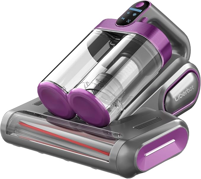 Mattress Vacuum Cleaner, Cordless Bed Vacuum with 16KPa Suction (Gray & Purple)
