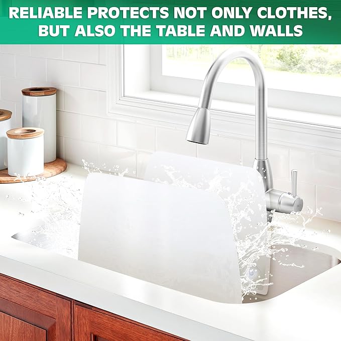 3 Pcs Sink Splash Guard Suction Cup - 9.7x11" Splash Guard Sink Splatter Screen Set, Long-Lasting and Easy to Clean Dishwashing Accessories for Kitchen, Durable, Lightweight, and Easy to Use