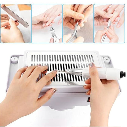 6W Nail Dust Collector, Quiet Desk Vacuum Cleaner, Dust Collector with Fan for Nails (US Plug 110V)