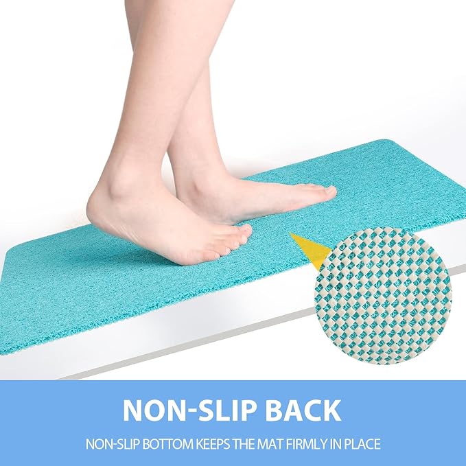 Hargiis Non-Slip Bathtub Mat, Anti Slip Shower Mat, Fast Drying Bathtub Mats, Foot Scrubber Mat, Anti Slip Mat for Tub, Floor, Bathroom, Kitchen, Home, Hotel (Turquoise Blue 40"×16")