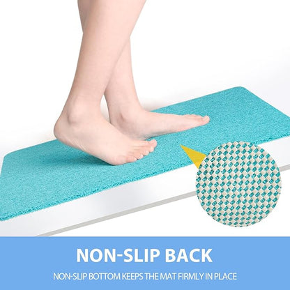 Hargiis Non-Slip Bathtub Mat, Anti Slip Shower Mat, Fast Drying Bathtub Mats, Foot Scrubber Mat, Anti Slip Mat for Tub, Floor, Bathroom, Kitchen, Home, Hotel (Turquoise Blue 24"×16")