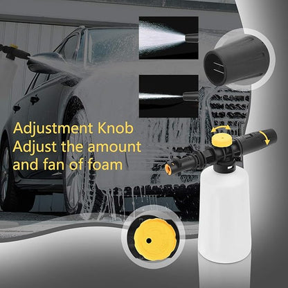 FUNTECK Foam Cannon Lance Compatible with Karcher K2/K3/K4/K5/K6/K7 Pressure Washer, Adjustable Soap Dispenser for Cleaning Vehicles, Cars, Motorcycles and Bikes, 700 ml