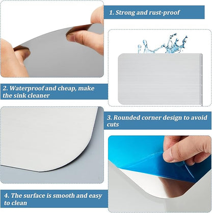 Amylove 26 x 12 Inch Stainless Steel Splash Guard Stainless Steel Wall Mount Guard with Screws Screws for Bathroom Sink Side Sink Splash Prep Sinks Protector for Commercial Kitchen Restaurant