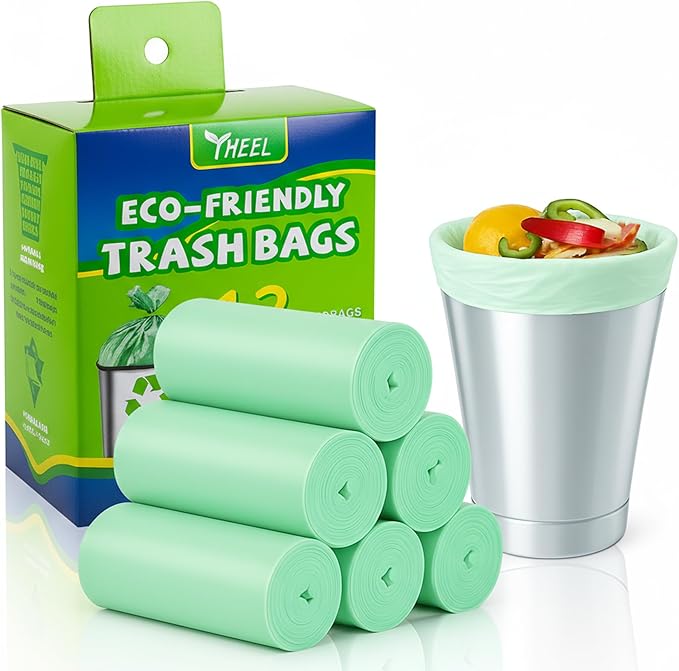 Small Trash Bags 1.2 Gallon: YHEEL Bathroom Trash Bags Unscented Small Garbage Bags Strong Leak-Proof Trash Liners for Office Bedroom - 150 Counts