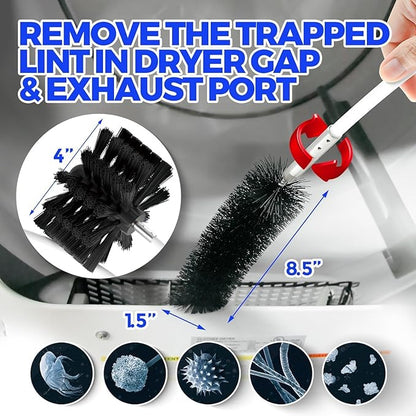 Holikme 25 Feet Dryer Vent Cleaner Kit, Flexible Lint Brush with Drill Attachment, Fireplace Chimney Brushes Extends Up to 25 Feet for Easy Cleaning, Use with or Without a Power Drill