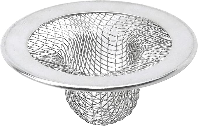 Antrader Kitchen Sink Strainer, 2Pcs Stainless Steel 2-Inch Diameter Mesh Round Filter Bathroom Bathtub Wash Basin Garbage Disposal Basket Filter