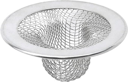 Antrader Kitchen Sink Strainer, 2Pcs Stainless Steel 2-Inch Diameter Mesh Round Filter Bathroom Bathtub Wash Basin Garbage Disposal Basket Filter