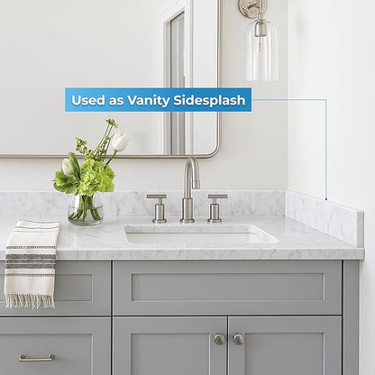 Bathroom Vanity Sink Backsplash/Sidesplash (Carrara Marble, 4" x 24")