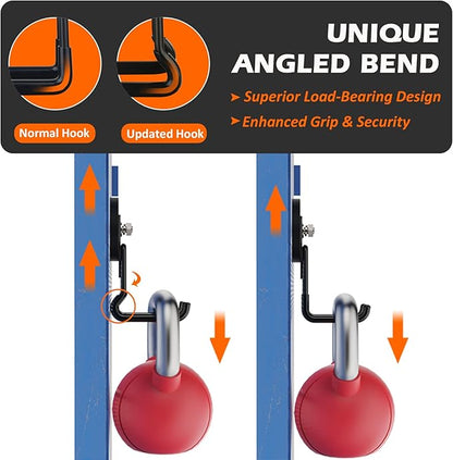 MUTUACTOR Upgraded Strong Magnetic Hooks,2-Pack Powerful Magnetic Hook Heavy Duty,20lbs Anti-Scratch Garage Storage Hangers for Hanging Cordless Impact Drivers Trailer Cord Shovels