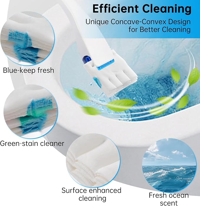 24 Pack Flushable Refills Compatible with Scrubbing Bubbles Toilet Bowl Brush, Disposable Cleaner Refills Pads for Scrubbing Bubbles Toilet Wand, Toilet Brush Refill Accessories (Only Pads)