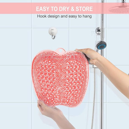 BESKAR XL Large Foot Scrubber Mat for Use in Shower - Shower Foot Cleaner to Eliminate Calluses Dead Skin, Foot Massager Mat for Men & Women to Soothe Achy Feet, Non Slip Suction Cups
