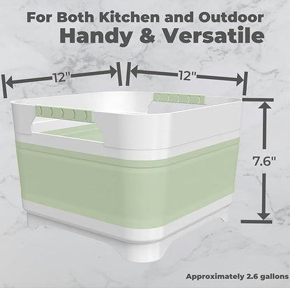 GIMWA Wash Basin for Baby Bottles, Versatile Wash Tub for Kitchen, RV, Outdoor Camping Sink, Sturdy Bottle Tub Easy to Clean (Green)