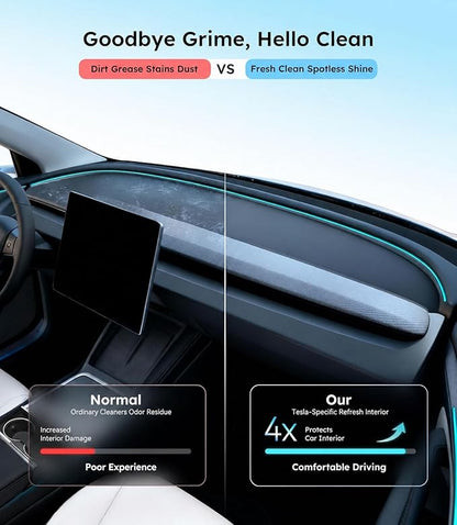 Tesla Seat Cleaner & Stain Remover, Tesla Interior Cleaner for White & Black Vegan Leather | Tesla Model Y Juniper Accessories 2026 & Tesla Model 3 Accessories, S/X/Cybertruck (Apple Y)
