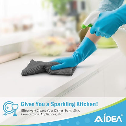 AIDEA Microfiber Cleaning Cloth 100PK, Soft Microfiber Towels for Cars, Absorbent Cleaning Rags, Lint-Free Streak-Free Wash Cloths for House, Kitchen, Window(12inx12in), Grey