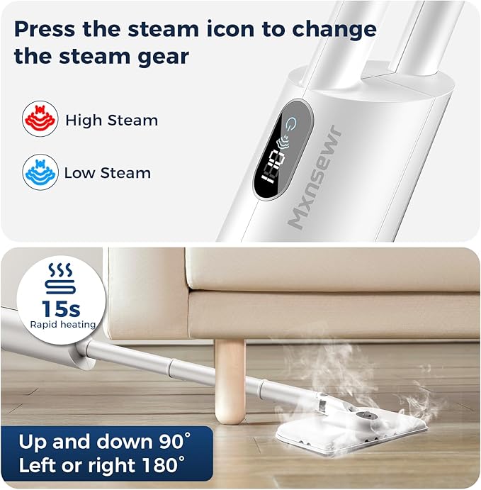 Steam Mop All-in-one for Floor Cleaning, MultiPurpose Steam Cleaner for Home with LED display screen