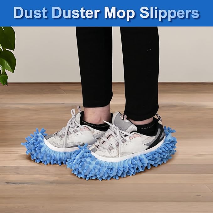 5 Pairs Large Mop Slippers for Floor Cleaning Supplies 10 PCS Washable Microfiber Mop Socks Reusable Mopping Slippers