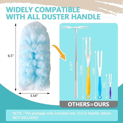 40 Pack Duster Refills Kit Disposable for Swiffer Duster Handle,360° Deep Cleaner Heavy Duty Replacement with 1 Handle,for Home, Blinds, Car, Pet, Furniture, Fans(Blue)